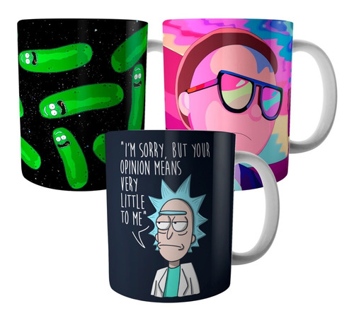 Set De Tazas Rick And Morty X 3 (ceramica)