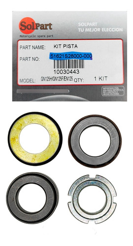 Pista Eje Dirección Kit Gn125h Gn125f En125 By Solpart