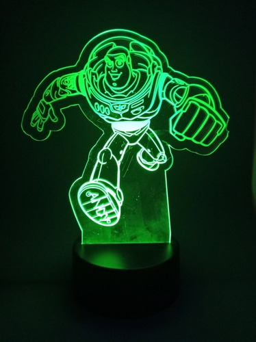 Lampara 3d Buzz Lightyear Toy Story Luz Ilusion 7 Colores