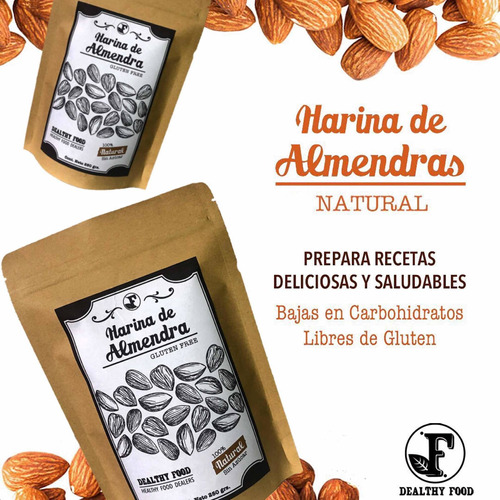Harina De Almendras Natural 250gr - Dealthy Food