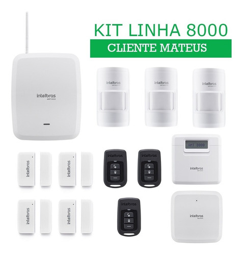 Kit Completo Central Alarme Intelbras Amt 8000 Sensores Mts