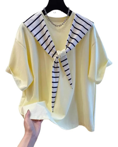 Camiseta Con Capucha A Rayas, Algodón De Talla Grande Para M