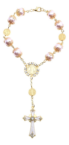 Pearl Jewelry Brazalete De Perlas De Vidrio Y Aleación