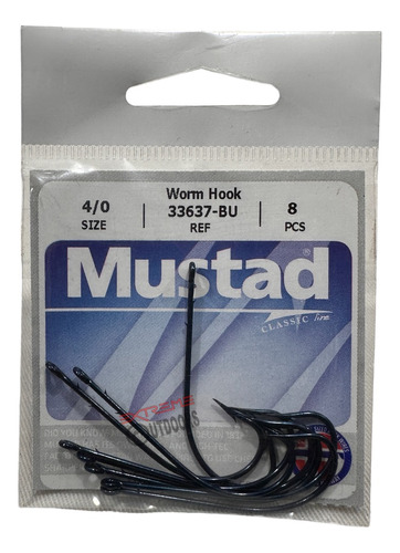 Anzuelo Mustad 33637 -bu 4/0 Trabas Para Carnada 8 Unidades 