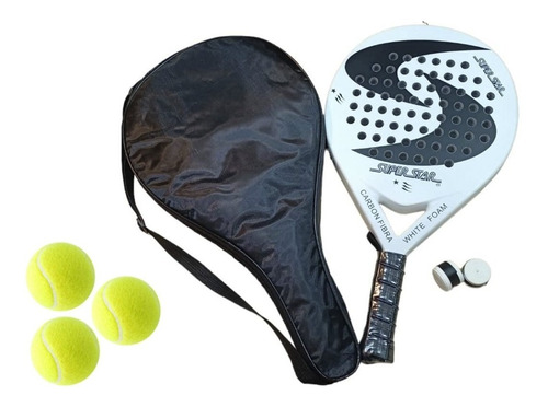 Pala De Padel Con Funda + 3 Pelotas + Grip