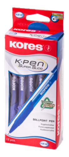 Boligrafo Azul Kores K-pen Slider K5-m Retractil (caja X 12)