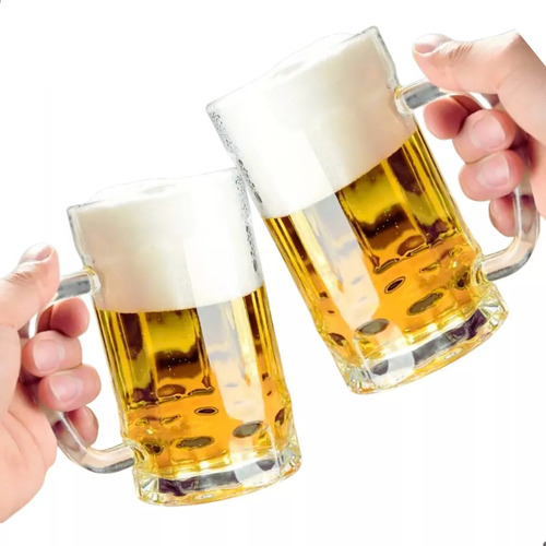 Kit Com 2 Canecas Para Chopp Cerveja Em Vidro 390ml