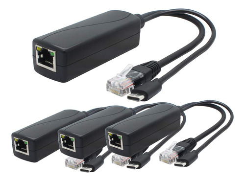 Anvision 4-pack 5v Gigabit Poe Splitter Usb Tipo C Adaptador