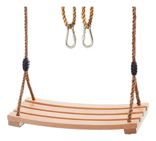SELEWARE – Columpio De Madera Para Árbol – Capacidad De 500 Libras – Asiento De 17 X 7.2 Pulgadas – Cuerda De Poliéster Ajustable (58-80 Pulgadas) – Ideal Para Interior Y Exterior