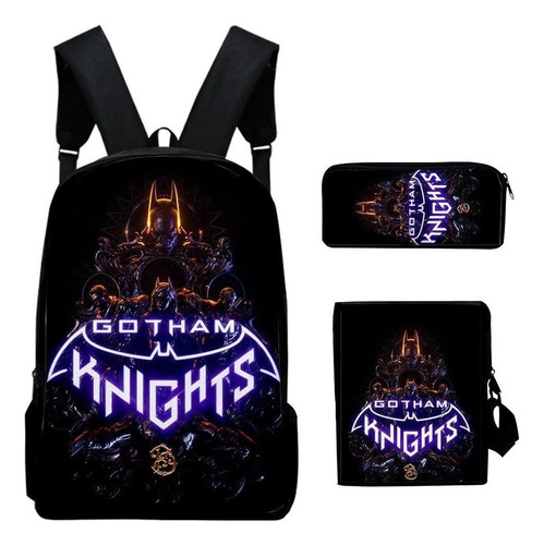 Mochila Batman Bolso De Hombro Bolso De Pluma-juego De 3 Uds