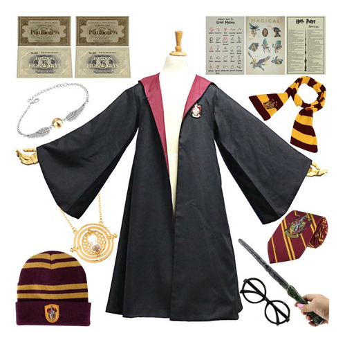 15 Piezas Harry Potter Anime Kit Ropa Capa Accesorios
