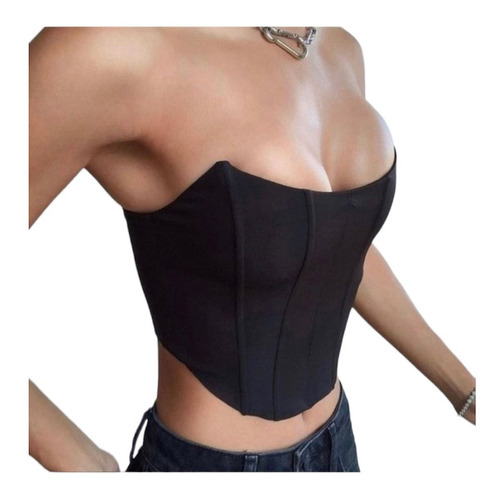 Corset Top Bengalina Mujer Dama Bustier Sexy Tendencia Sexy