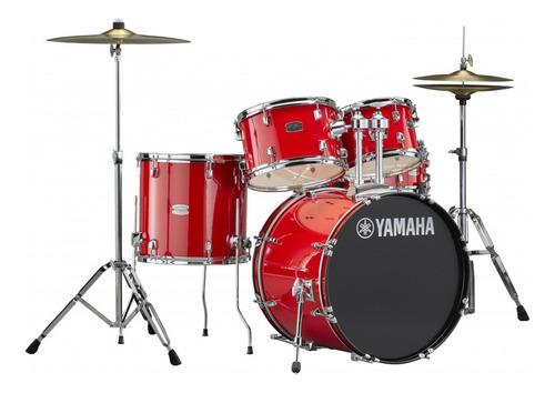 Bateria Acustica Yamaha Rydeen Hot Red Con Platillos Paiste