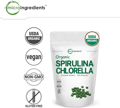 Clorella Y Espirulina Orgánica 3000mg, 720 Tabletas