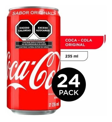 Refresco Coca Cola Mini 24 Piezas De 235 Ml