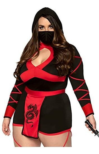 Disfraz Talla Plus 2x Para Mujer De Dragón Ninja Color