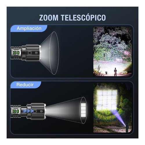 - Linterna Led Recargable 120000 Lúmenes Linterna Xhp160