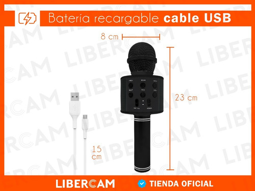 Imagen 4 de 10 de Microfono Karaoke Bluetooth Inalambrico Parlante Recargable