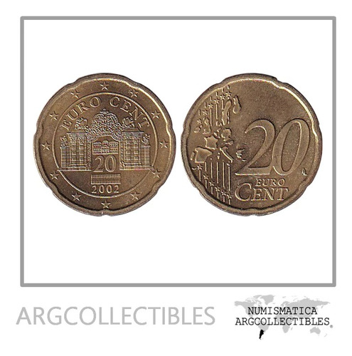 Austria Moneda 20 Centavos 2002 Laton Km-3086 Unc
