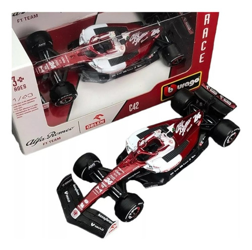 Miniatura Coleção F1 Bburago Alfa Romeu C42 #24 Zhou Guanyu