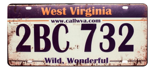 Placa De Carro Decor Em Madeira State Route - West Virginia