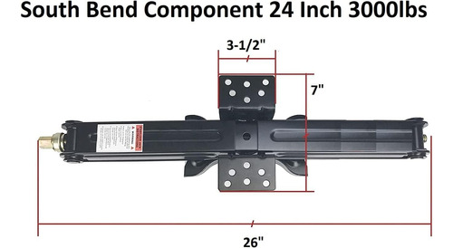 South Bend Component 24 Pulgadas 3000lbs Remolque Scissor Ja
