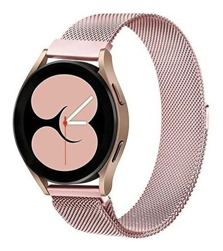 Amzpas Bandas De Metal Para Samsung Galaxy Watch 4 Rosa