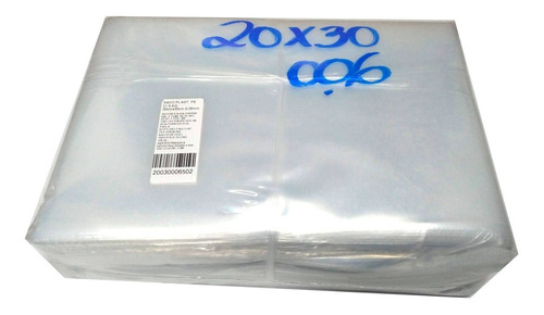Saco Plástico Transparente 20x30 Esp. 0,20 5 Kg 