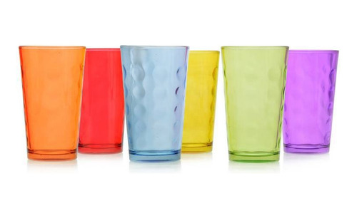 6 Vasos Vidrio Piscolero Terremoto Full Color  465ml