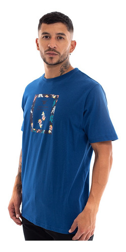 Imagen 2 de 7 de Polera Manga Corta Hombre Hang Loose Peces Logo Azul