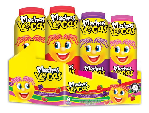 Imagen 2 de 4 de Caramelo Blando Mechas Locas Surtidas Display X6uds