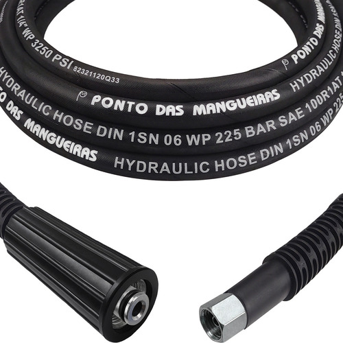 15mts Mangueira Trama Aço Compatível Lavadora Tekna Hlx 110v Cor Preto