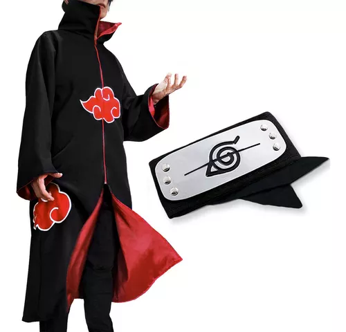 Manto Akatsuki Cosplay + Bandana Naruto Aldeia Folha Coleção em Promoção na  Americanas