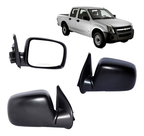 Par De Espejo Para Chevrolet Luv Dmax 2005 2009 Negro