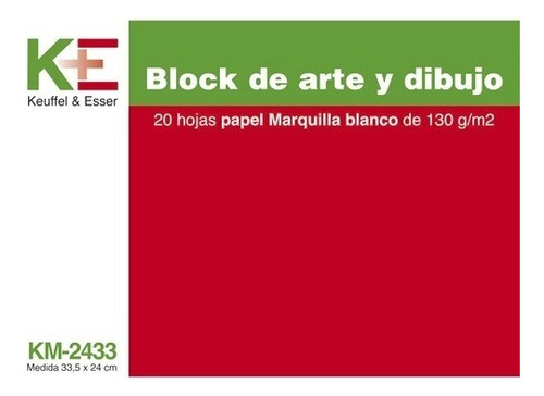 Block Marquilla Ke De 33.5x24cm C/20 Hojas Para Dibujo