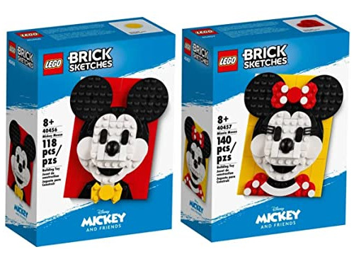 Bocetos De Lego Brick De Mickey (40456) Y Minnie Mouse (4045