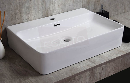 Lavabo de baño de sobreponer Esatto OC-084 blanco brillante 