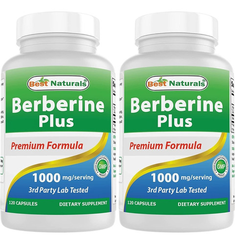 Berberine Plus 1000 Mg Best Naturals 120 Cápsulas (paq 2)