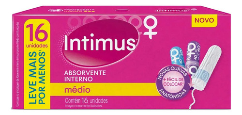 Absorvente Interno Íntimos Médio Fluxo Moderado 16 Un