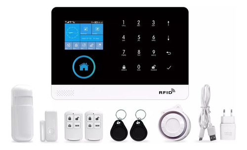Alarma Gsm+wifi para Casa Oficina Aviso Celular negro/blanco Adget Alarma Gsm
