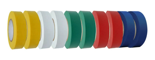 10 Pack Cinta De Aislar De 5 Colores 18mm X 17 Metros Vinilo