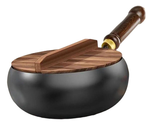 Sartén Wok De Gas Para Cocina De 28 Cm Tapa De Madera