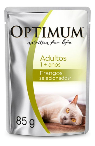 Ração Úmida Sachê Optimum Gatos Adultos Frango 85g