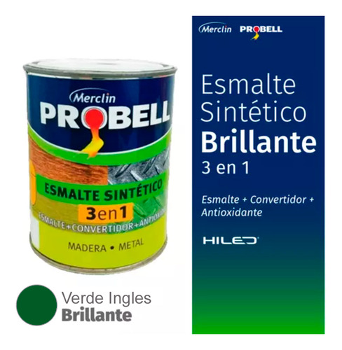 Esmalte Sint 3 En 1 Probell 4 Lts Brillante Verde Ingles