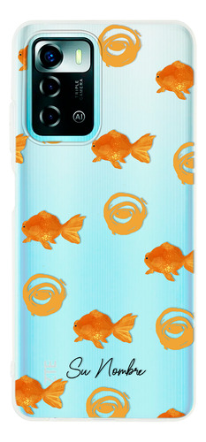 Funda Para Zte Para Mujer Patrón Pez Peces Con Tu Nombre