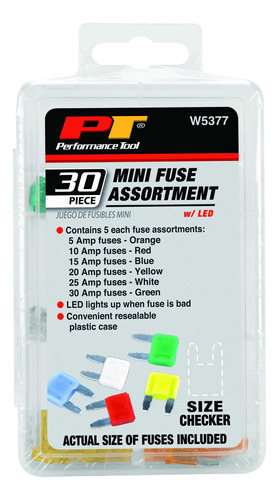 Performance Tool W5377 Surtido De Minifusibles, 30 Piezas