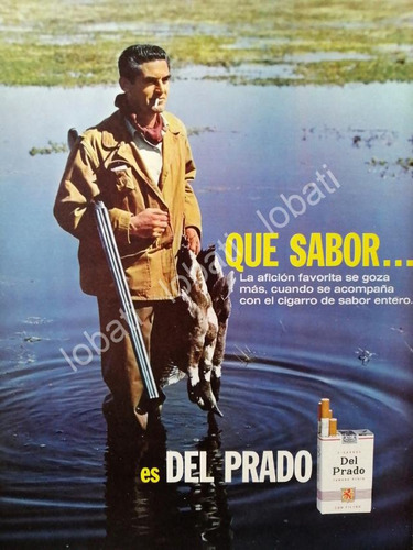 Cartel Publicitario Retro Cigarros Del Prado 1960s /