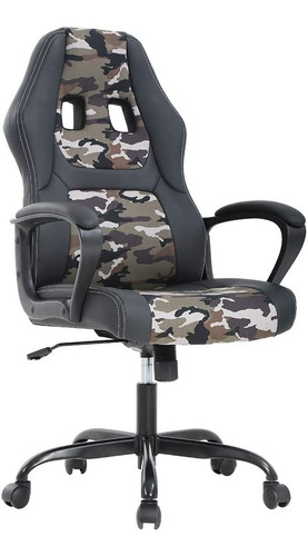 Silla De Cuero Para Escritorio Y Juegos, Bestoffice Giratori Color Camuflaje Material Del Tapizado Poliuretano