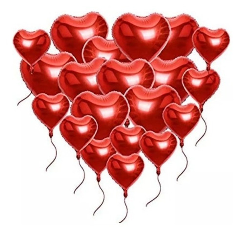 Corazones De 18 Pulgadas Inflado Con Helio