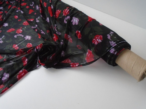 Tule Estampado Com Elastano Para Camisolas Saldo Indústria